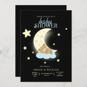 編集可能なテディベア赤ちゃんシャワーが心待ちできる 招待状 (正面/裏面)