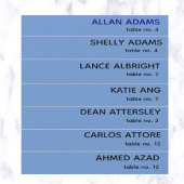 編集可能なテーブル番号と名前の座席表 招待状