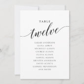 編集可能なテーブル番号12席グラフカード 招待状 (正面)