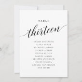 編集可能なテーブル番号13席グラフカード 招待状 (正面)