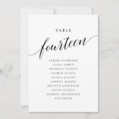 編集可能なテーブル番号14席グラフカード 招待状 (正面)