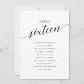 編集可能なテーブル番号16席グラフカード 招待状 (正面)