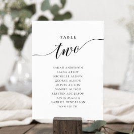 編集可能なテーブル番号2座席表カード 招待状
