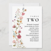 編集可能なテーブル番号2座席表 招待状 (正面)