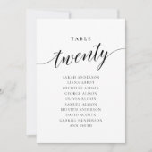 編集可能なテーブル番号20席グラフカード 招待状 (正面)