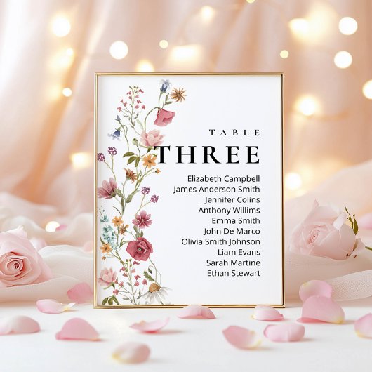 編集可能なテーブル番号3座席表 招待状