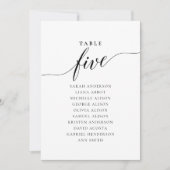 編集可能なテーブル番号5シーティンググラフカード 招待状 (正面)