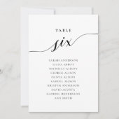 編集可能なテーブル番号6シーティンググラフカード 招待状 (正面)