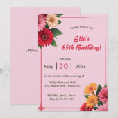 編集可能なデイジー招待状 招待状 (正面/裏面)