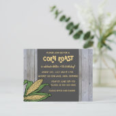 編集可能なトウモロコシのローストパーティー招待状 ポストカード (スタンド正面)