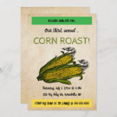 編集可能なトウモロコシの焙煎会招待状 招待状 (正面/裏面)