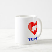 編集可能なトランピー ハートと象 コーヒーマグカップ (正面右)