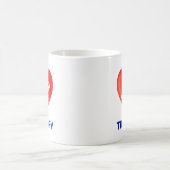 編集可能なトランピー ハートと象 コーヒーマグカップ (中央)