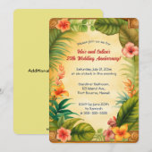 編集可能なトロピカル プランツと花 招待状 (正面/裏面)