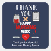 編集可能なナース感謝ウィークのスタッフのギフト スクエアシール (正面)
