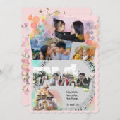 編集可能なハッピー家族写真カード サンキューカード (正面/裏面)