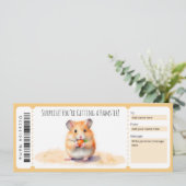 編集可能なハムスターギフト証明書 招待状 (スタンド正面)