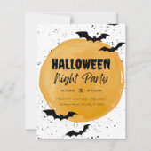 編集可能なハロウィンパーティー招待状 黒いコウモリ シーズンカード (正面)