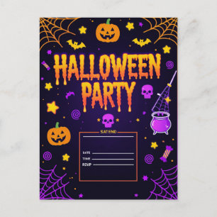 編集可能なハロウィンパーティー シーズンポストカード