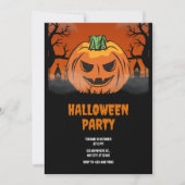 編集可能なハロウィン招待状, ハロウィンパーティー 招待状 (正面)