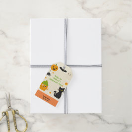 編集可能なハロウィン - リトルモンスターの悪ふざけ - ギフトタグ