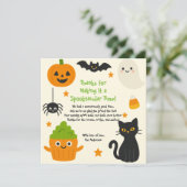 編集可能なハロウィン - リトルモンスターの悪ふざけ - サンキューカード (スタンド正面)