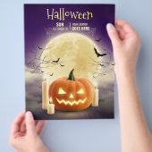 編集可能なハロウィーンの幽霊屋敷パーティー、ハロウィーン チラシ (手)