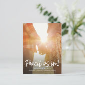 編集可能なハートから日付を保存 ポストカード (スタンド正面)