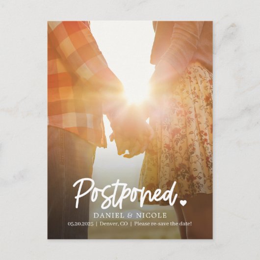 編集可能なハートから日付を変更 ポストカード (正面)