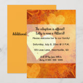 編集可能なハートとラブ・アダプション 招待状 (正面/裏面)