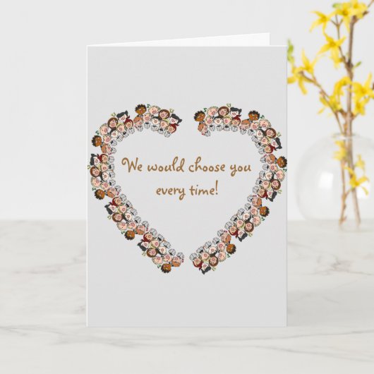 編集可能なハート子採用の最終決定 カード (黄色い花)