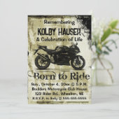 編集可能なバイクのお別れパーティー 招待状 (スタンド正面)