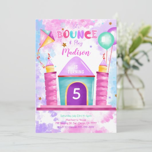 編集可能なバウンス招待状 招待状 (スタンド正面)