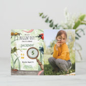 編集可能なバグの誕生日写真招待状 招待状 (スタンド正面)