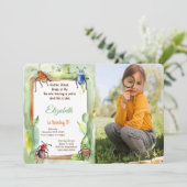 編集可能なバグ誕生日パーティー 招待状 (スタンド正面)