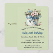 編集可能なバケツの花 招待状 (正面/裏面)