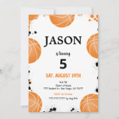 編集可能なバスケットボール招待状 招待状 (正面)