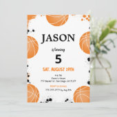 編集可能なバスケットボール招待状 招待状 (スタンド正面)