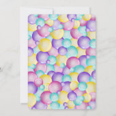 編集可能なバブル 誕生日招待状 招待状 (裏面)