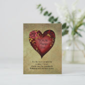 編集可能なバラの赤いハート ポストカード (スタンド正面)