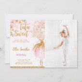 編集可能なバレリーナの写真招待状 招待状 (正面)