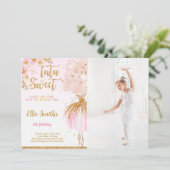 編集可能なバレリーナの写真招待状 招待状 (スタンド正面)