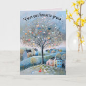 編集可能なバレンタインカード 家からあなたへ カード (黄色い花)