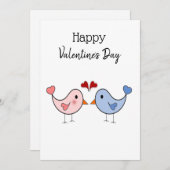 編集可能なバレンタインデイカードラブバード シーズンカード (正面/裏面)