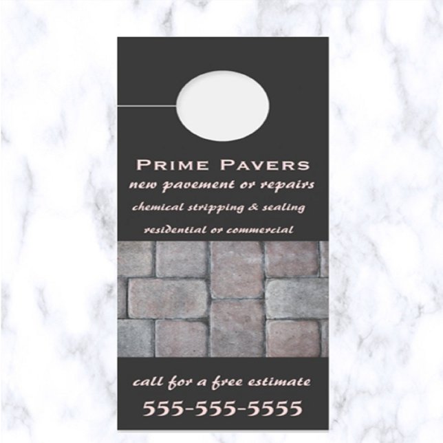編集可能なパス ドアノブサイン (What a great way to advertise your paving business!)