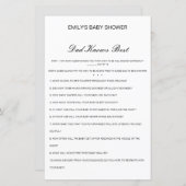 編集可能なパパ最高のが赤ん坊のシャワーゲームを知る (正面/裏面)