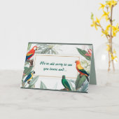 編集可能なパロットの別れの会 カード (黄色い花)