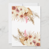 編集可能なパンパスグラス オー ベイビーシャワー 招待状 (裏面)