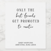 編集可能なパーソナライズされたベビー発表の調査 ワインラベル (シングルラベル)