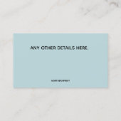 編集可能なパーソナルセキュリティとボディガード 名刺 (裏面)